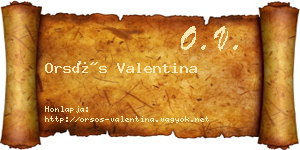 Orsós Valentina névjegykártya