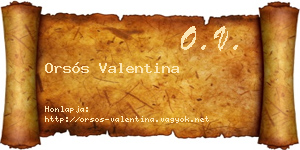 Orsós Valentina névjegykártya