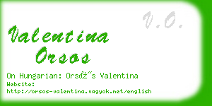 valentina orsos business card